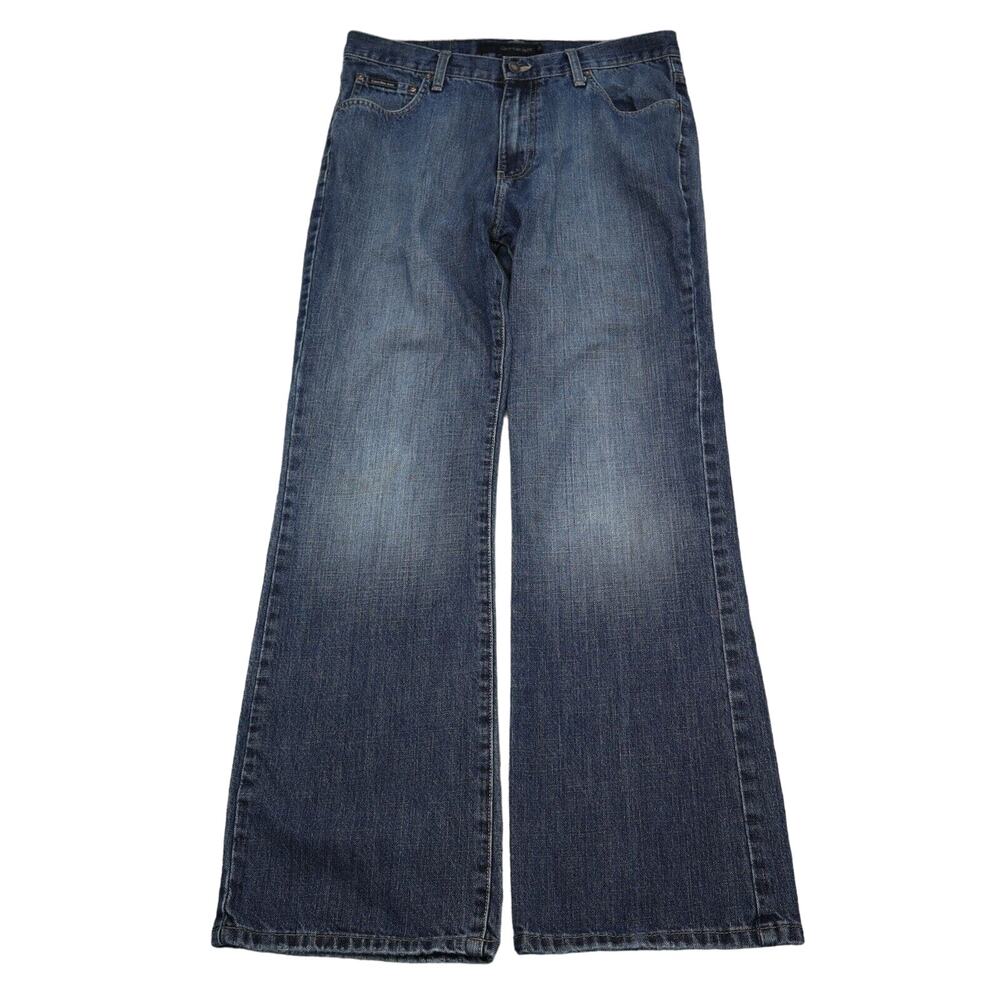 Calvin Klein Jeans Pants Womens 33 Blue High Waist Bootcut Flat Front Bottoms